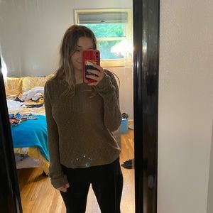 Brown Sweater with Back Cut Out